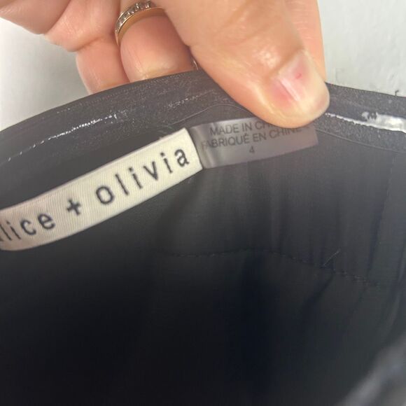 ALICE AND OLIVIA KELLY SQUARE BUST FAUX LEATHER MINI DRESS - Picture 7 of 13